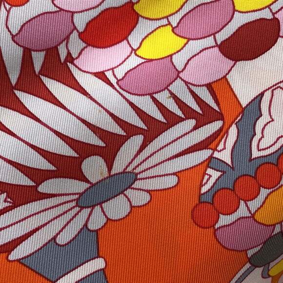 HERMES Authentic Orange Silk Scarf - Picture 2 of 7